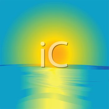 350x350 Sun Setting On The Horizon Over The Ocean