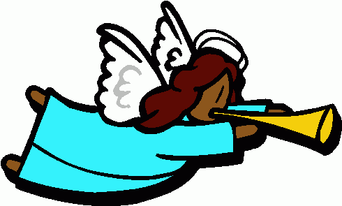 490x295 Angel With Horn Clipart