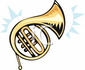 300x246 Free Clipart Image A Brass French Horn