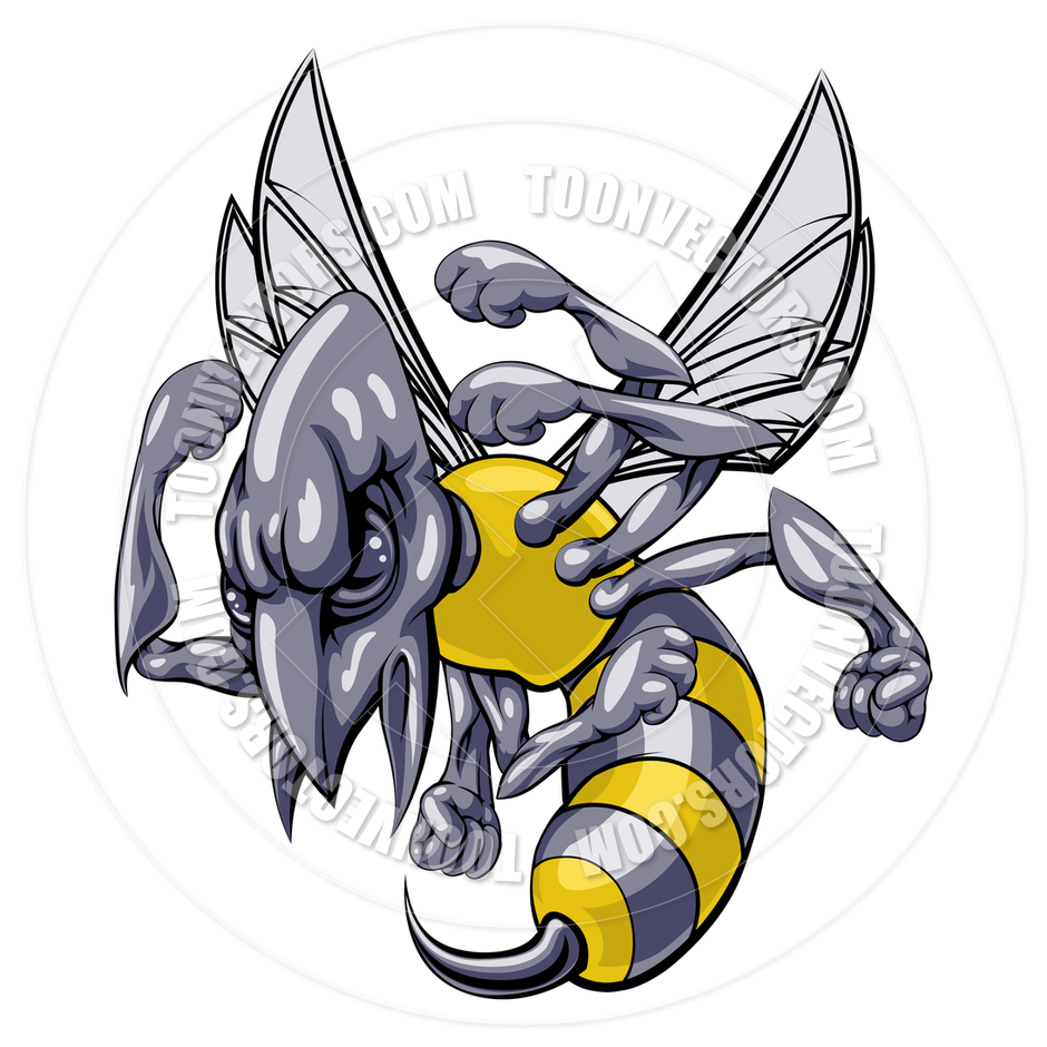 940x940 Mean Wasp Or Hornet Mascot By Geoimages Toon Vectors Eps
