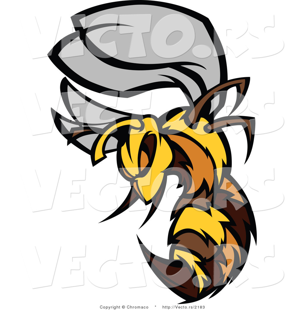 1024x1044 Vector Of An Aggressive Cartoon Bee Mascot Charging Forward