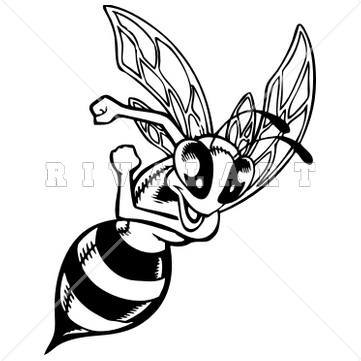 361x361 Hornet Clipart Black And White
