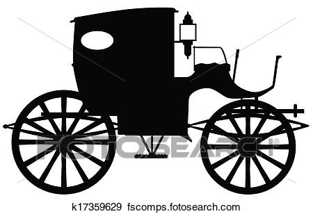 450x308 Clip Art Of Old Carriage Silhouette K17359629