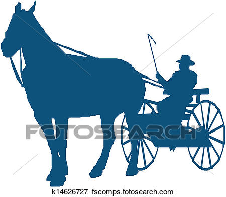 450x391 Clip Art Of Silhouette Of A Horse And Buggy K14626727