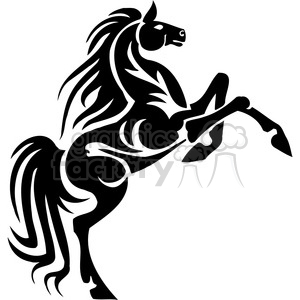 300x300 Royalty Free Horse Standing On Back Legs 385929 Vector Clip Art