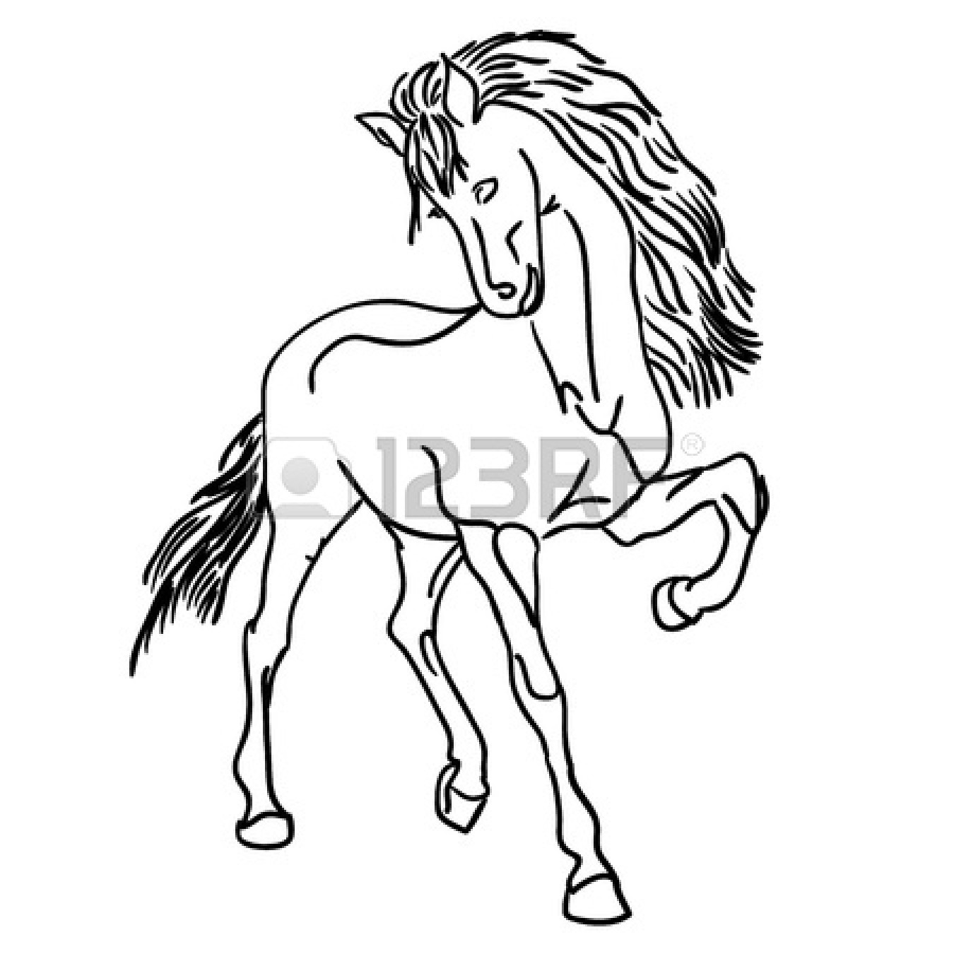 1350x1350 Vector Version Black Horse Silhouette Isolated On White