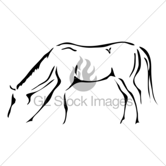 325x325 Galloping Horse In Black And White Outline Gl Stock Images