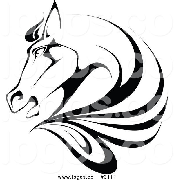 600x620 Royalty Free Black And White Horse Stock Logo Designs