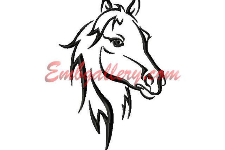780x520 Black And White Horses Calm Machine Embroidery Design
