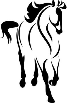 236x354 Black Horse Head Vector Design