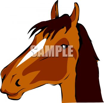 350x347 Picture Of A Cartoon Of A Horses Head In A Vector Clip Art
