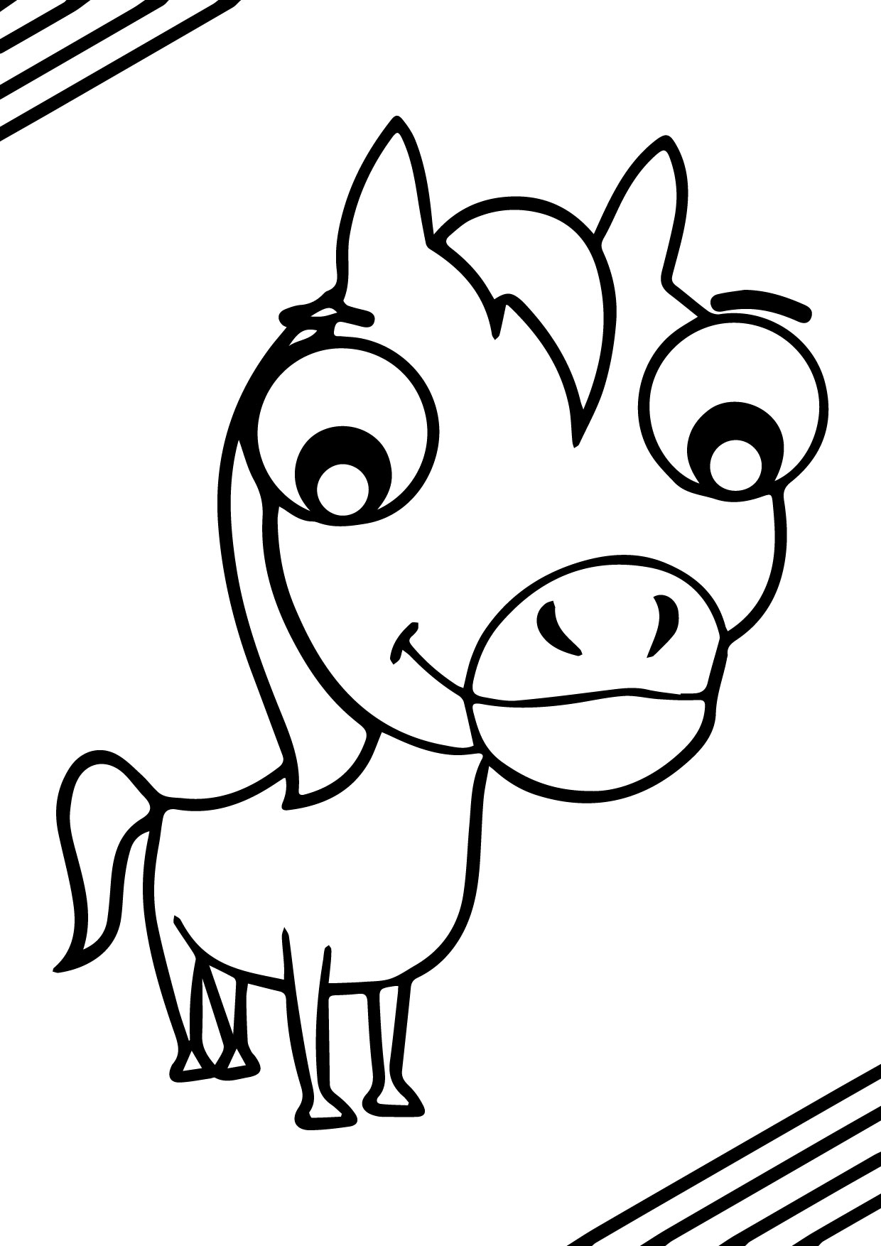 1240x1754 Cartoon Horse Coloring Page Wecoloringpage