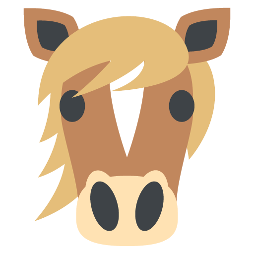 512x512 Horse Face Emoji Vector Icon