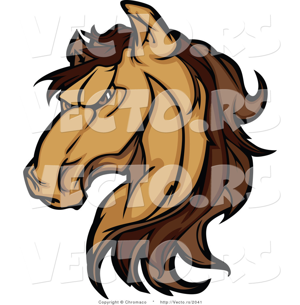 1024x1044 Cartoon Vector Of A Strong Grinning Brown Horse Staring