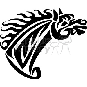 300x300 Royalty Free Tribal Horse Head 385943 Vector Clip Art Image