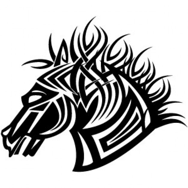 626x626 Tribal Horse Head Side View Vector Clip Art Download Free Animal