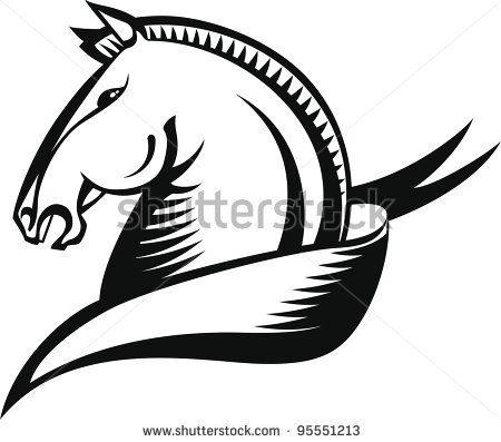 450x397 Tribal Horse Head Clip Art Clipart Panda