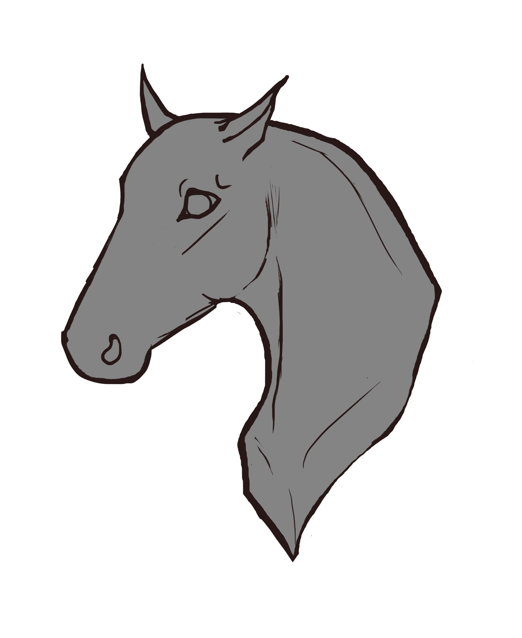 1748x2137 F2u] Horse Head Lineart By Rangamatanga
