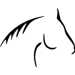 250x250 Horse Head Line Art Decal Design