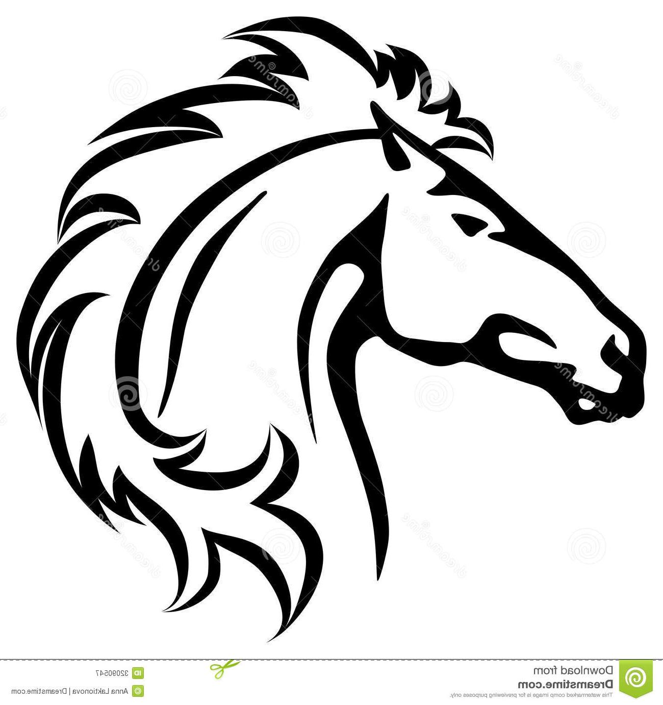 1300x1381 Hd Wild Horse Head Vector Illustration Drawing