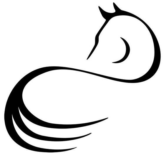 564x526 Horse Head Line Drawing Horse Looking Back Art