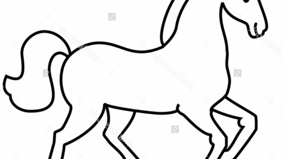 570x320 Simple Line Drawing Of A Horse Simple Horse Drawing