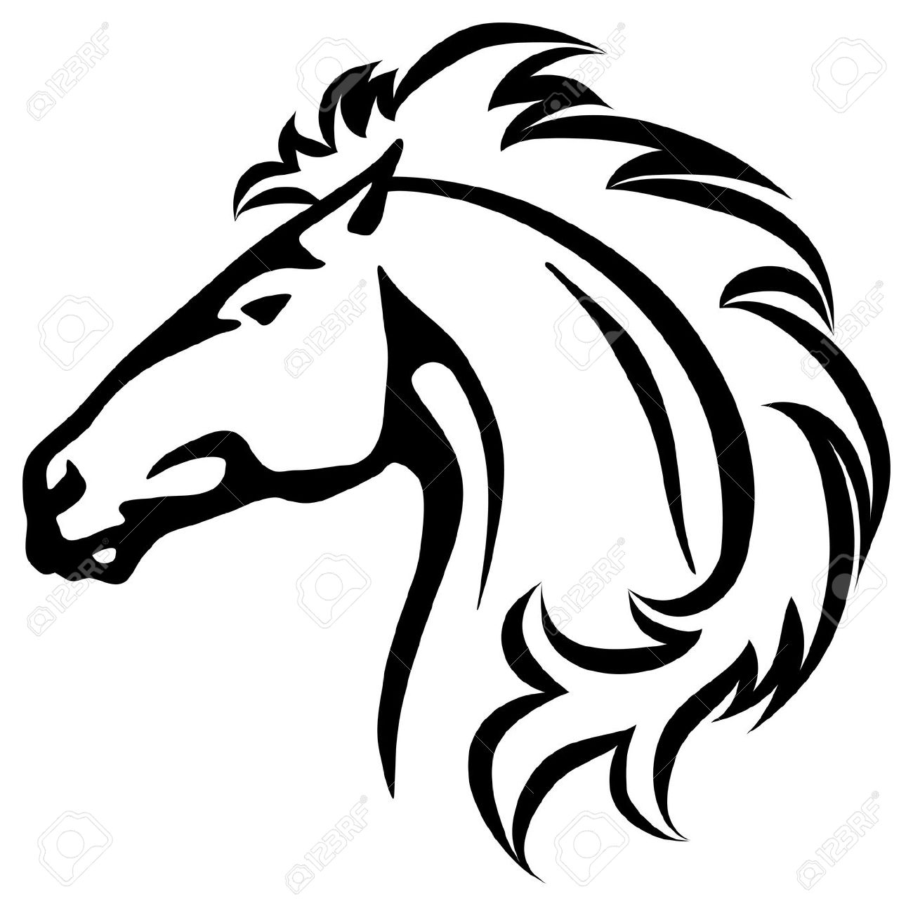 1300x1290 Stock Horse Head Clipart