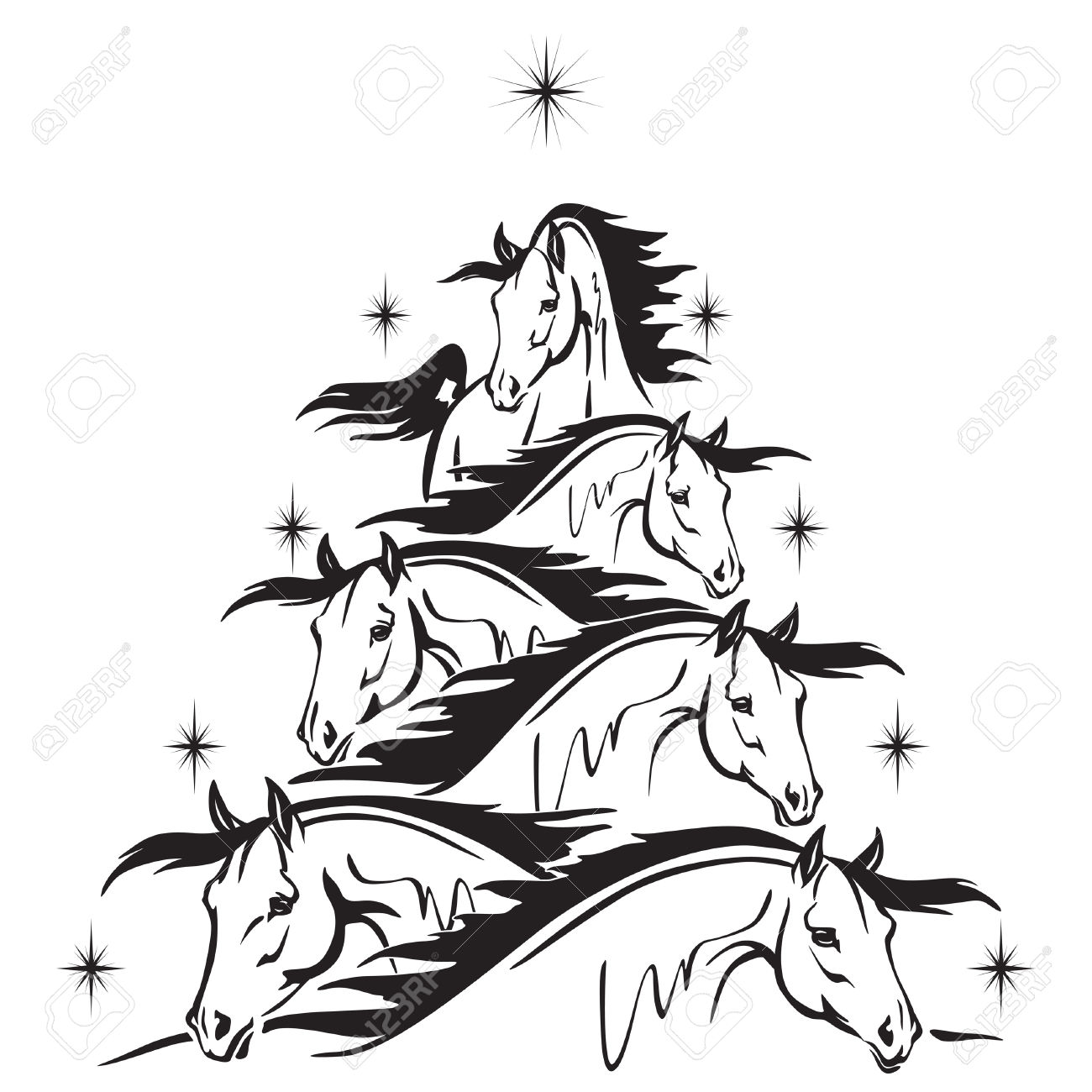 1300x1300 Horse Clipart Tree