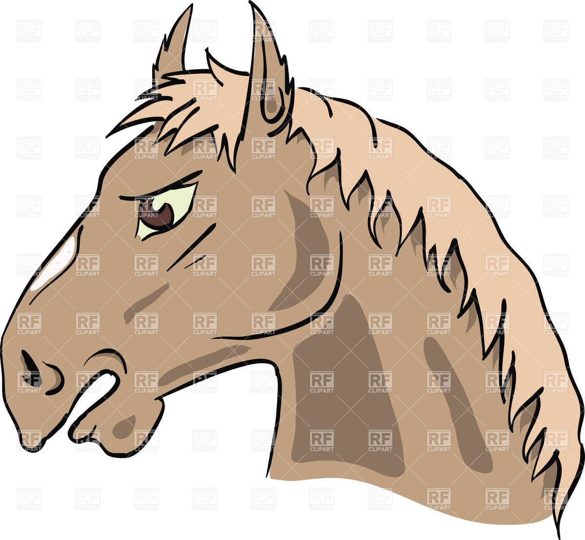 1200x1108 Cartoon Horse's Head Royalty Free Vector Clip Art Image