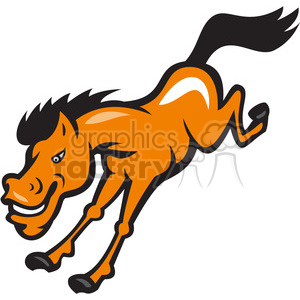 300x300 Royalty Free Bronco Horse Jumping 388127 Vector Clip Art Image