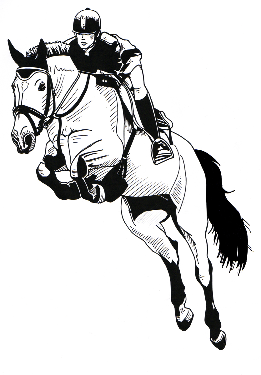 835x1200 Sports Horse Jumping Clipart