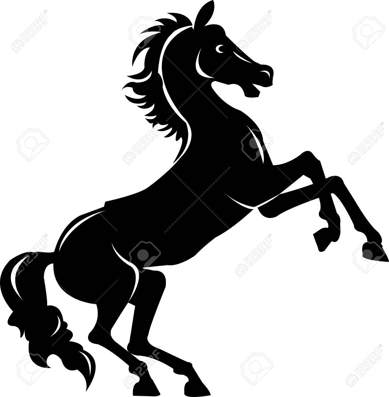 1275x1300 Rearing Horse Fine Vector Silhouette