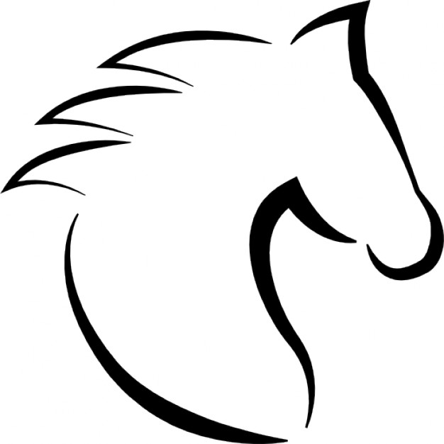 626x626 Horse Head With Hair Outline From Side View Icons Free Download