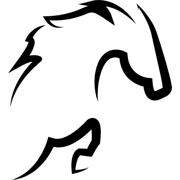 626x626 Horse With Hair Outline In Jump Pose Icons Free Download