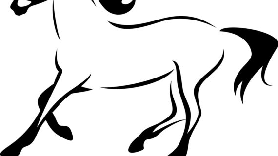 570x320 Outline Drawing Of A Horse Horse Outline Running Animals Wall Art