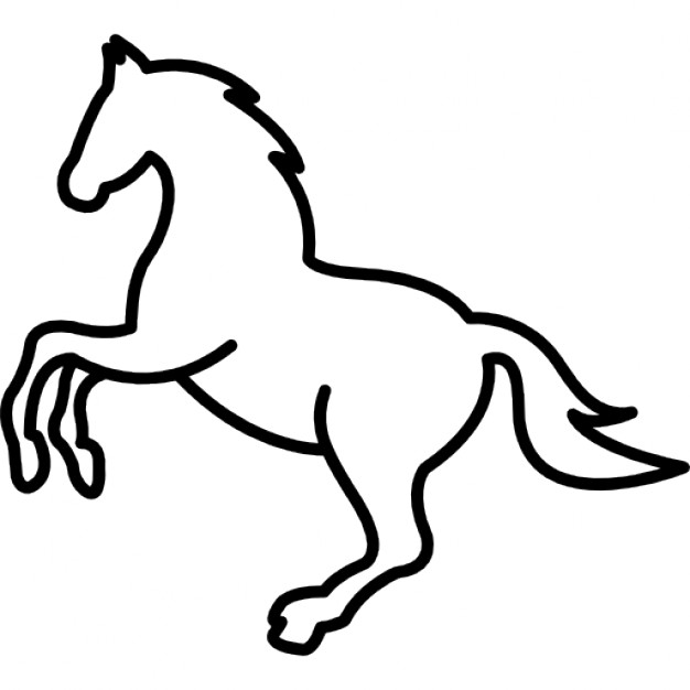 626x626 White Jumping Horse Outline Icons Free Download