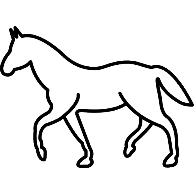 626x626 White Walking Horse Outline Icons Free Download