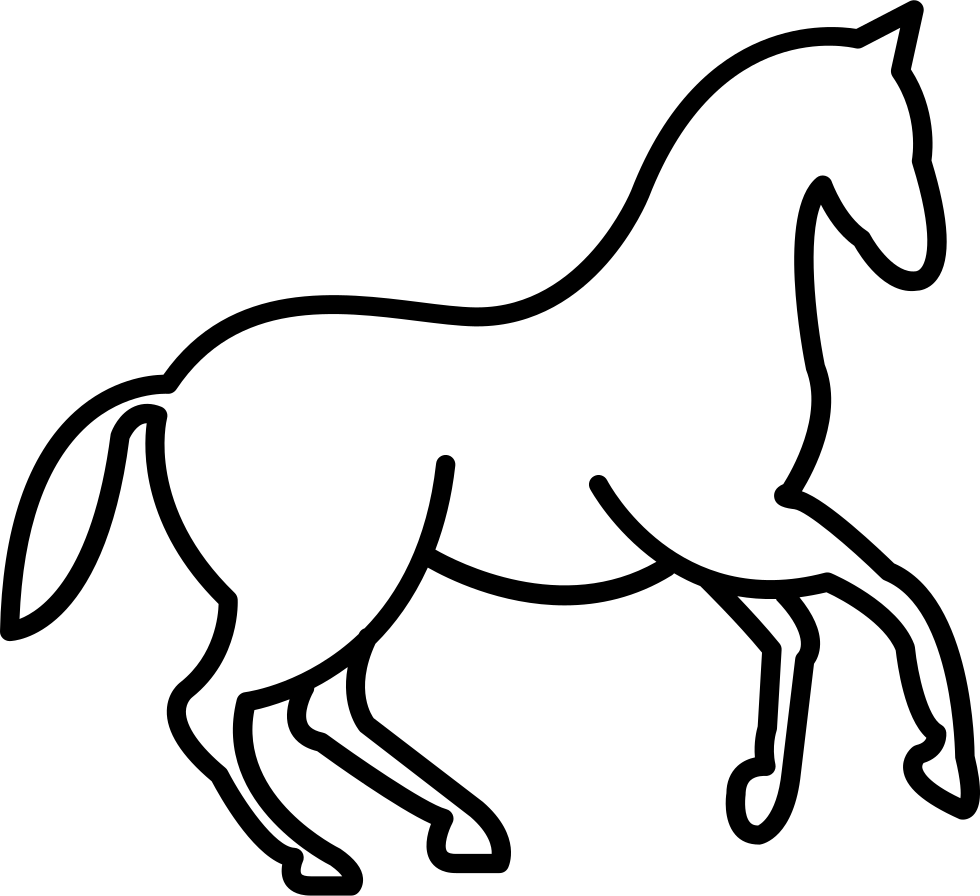 980x896 Dancing Horse Outline Svg Png Icon Free Download ( 30035