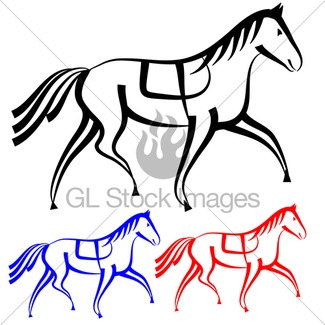 325x325 Black And White Vector Outline Of Horse Gl Stock Images