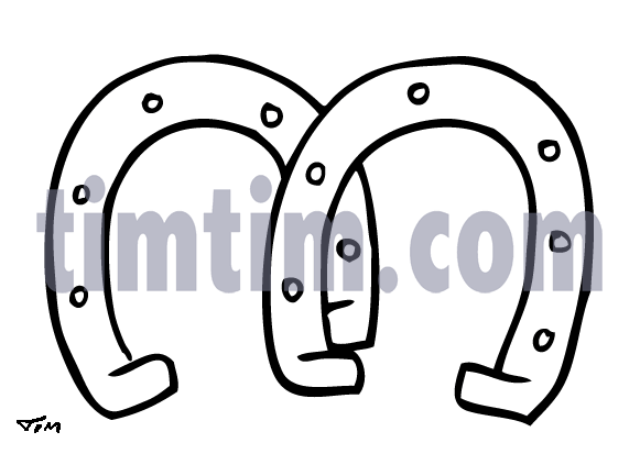 581x433 Free Drawing Of Horseshoes Bw From The Category Farm Animals