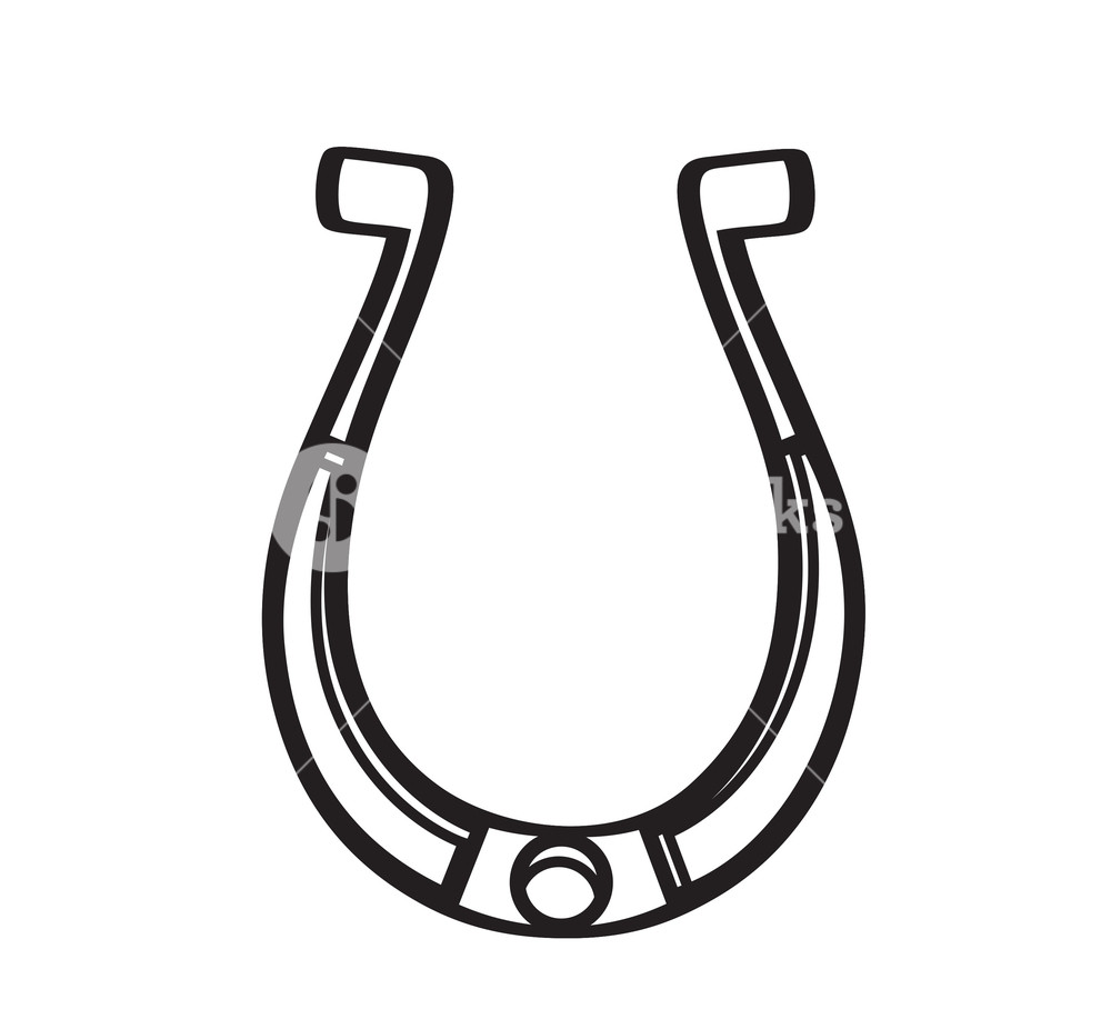 1000x926 Drawing Of Horseshoe Royalty Free Stock Image