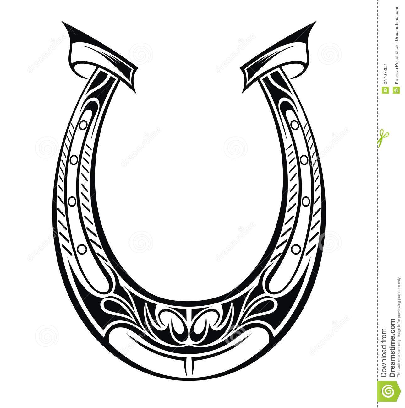 1289x1300 Drawn Horseshoe Black And White