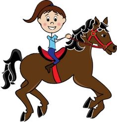 236x246 Girl Riding Horse Clip Art