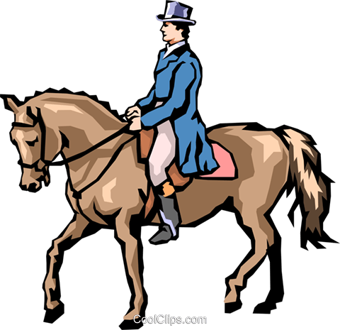 480x465 Man On Horseback Royalty Free Vector Clip Art Illustration