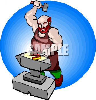 336x350 Fat Blacksmith Farrier Making A Horseshoe