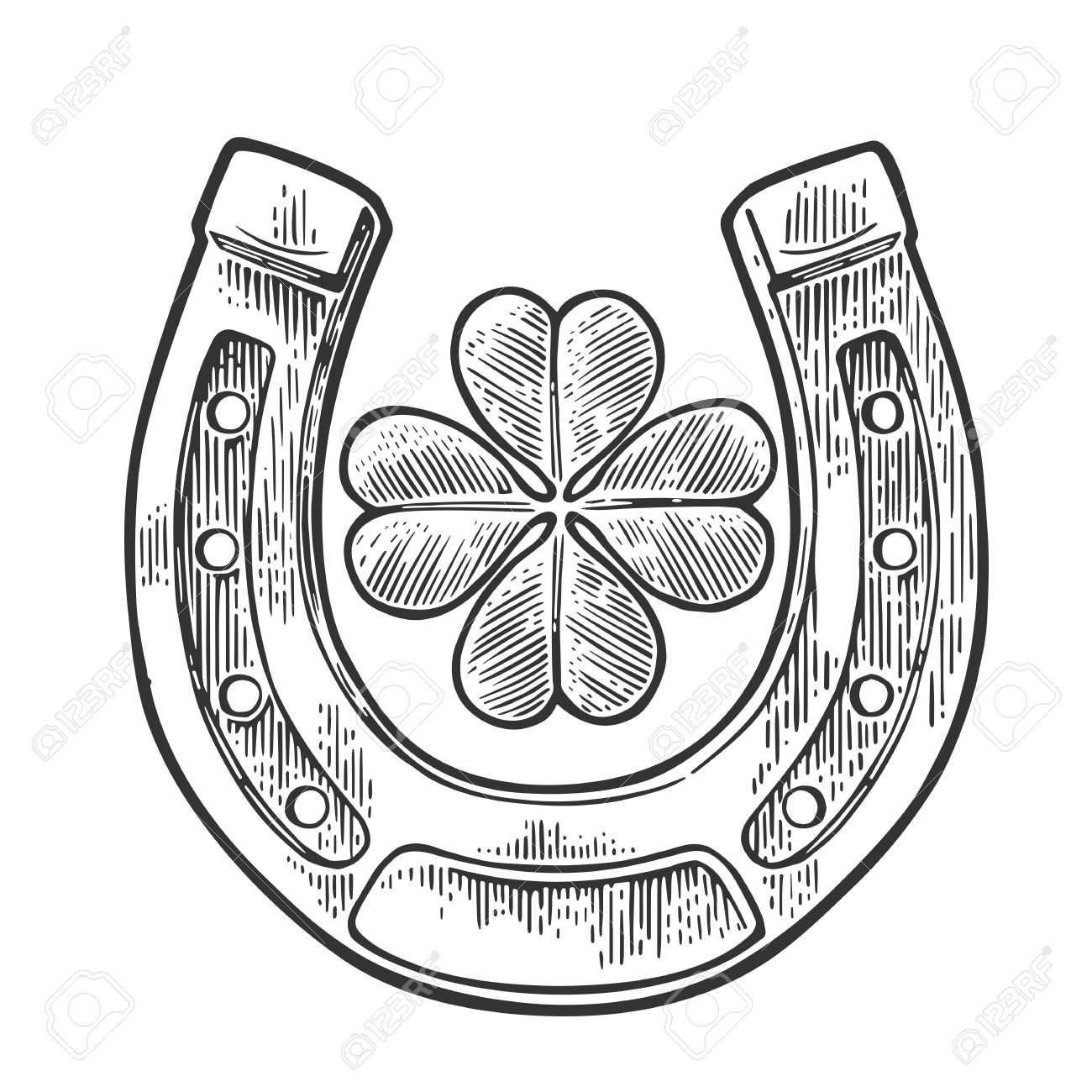 1300x1300 Drawn Horseshoe Clover