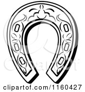 175x190 Clipart Of A Black And White Horseshoe 1