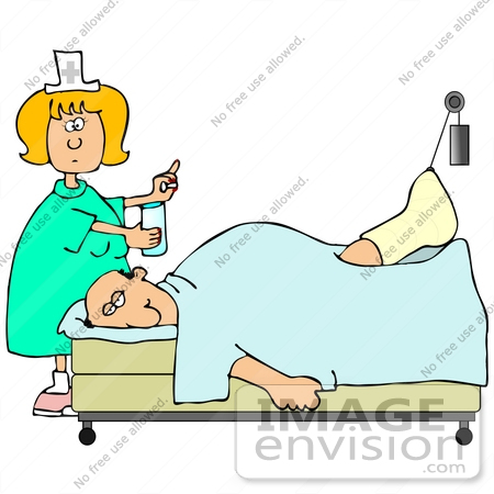 450x450 Clip Art Graphic Of A Blond White Female Nurse Handing A Pill