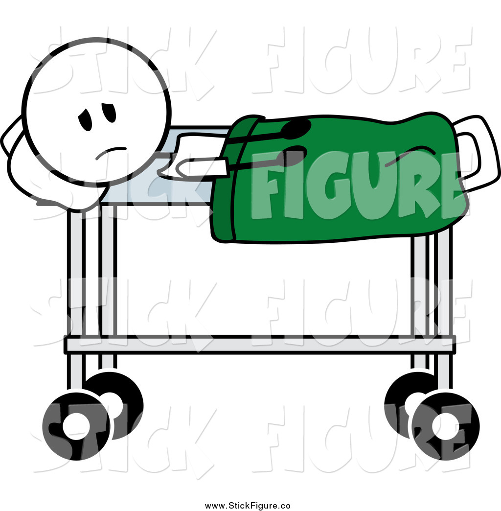 1024x1044 Clip Art Of A Sick Man In A Hospital Bed By Pams Clipart