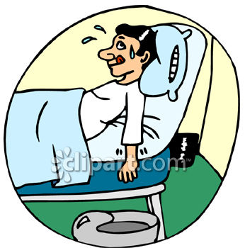 346x350 Royalty Free Clipart Image Man Sick In The Hospital
